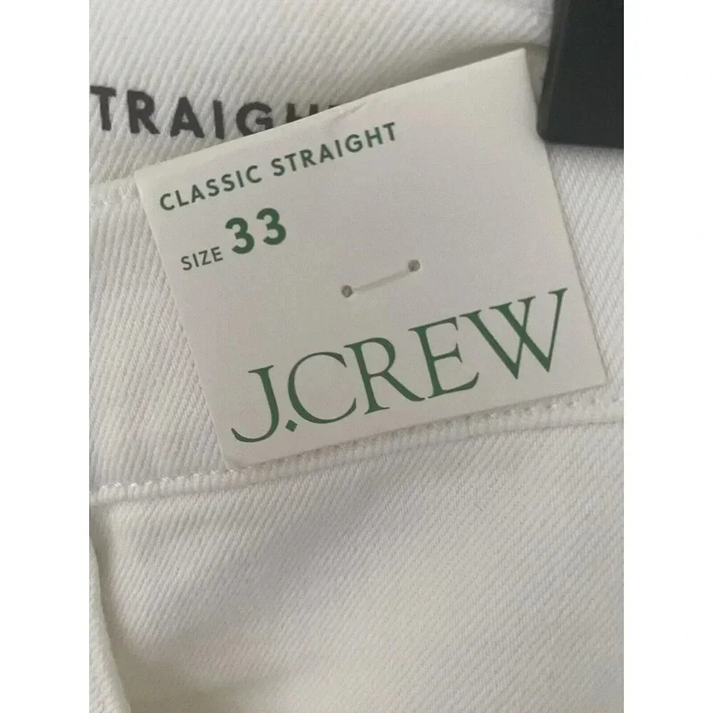 J.Crew Classic Straight Jean in White Size 33 -New‎ I108